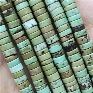 Green Magnesite Turquoise Heishi Beads, approx 3x6mm [GB14901]