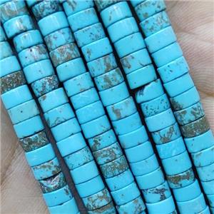 Blue Magnesite Turquoise Heishi Beads, approx 3x6mm [GB14903]