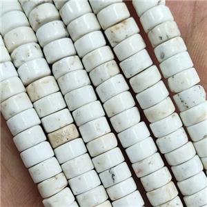 Natural White Magnesite Turquoise Heishi Spacer Beads, approx 3x6mm [GB14904]