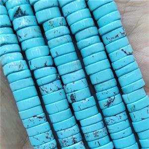 Blue Magnesite Turquoise Heishi Beads, approx 3x8mm [GB14907]