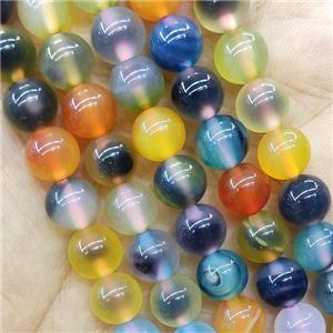 Round Candy Agate Beads Dye Mix Color, approx 8mm [GB14909]