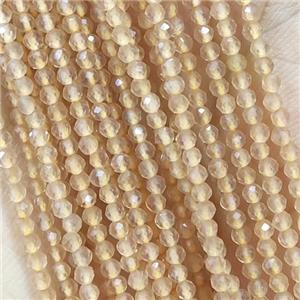 Champagne Cat Eye Glass Beads Faceted Round, approx 2mm dia [GB14912]