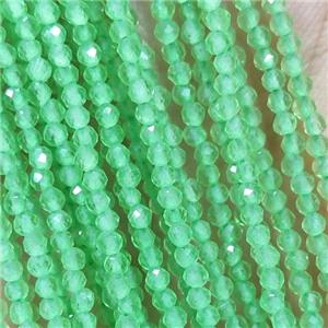 Green Cat Eye Glass Beads Faceted Round, approx 2mm dia [GB14917]