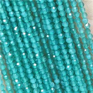 PeacockGreen Cat Eye Glass Beads Faceted Round, approx 2mm dia [GB14923]