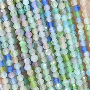Cat Eye Glass Beads Faceted Round Mix Color, approx 2mm dia [GB14924]