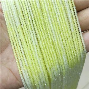 Yellow Cat Eye Glass Beads Faceted Round, approx 2mm dia [GB14925]
