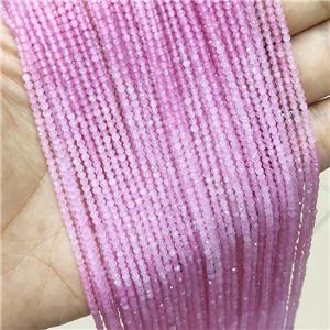 Pink Cat Eye Glass Beads Faceted Round, approx 2mm dia [GB14926]