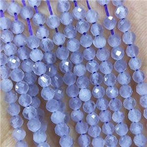 Lt.Purple Cat Eye Glass Beads Faceted Round, approx 3mm dia [GB14931]