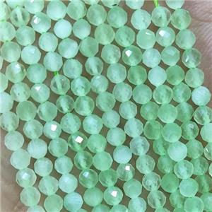 Lt.green Cat Eye Glass Beads Faceted Round, approx 3mm dia [GB14932]