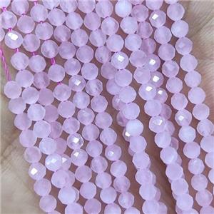 Pink Cat Eye Glass Beads Faceted Round, approx 3mm dia [GB14935]