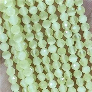 Cat Eye Glass Beads Faceted Round, approx 3mm dia [GB14937]