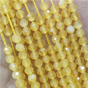 Gold Cat Eye Glass Beads Faceted Round, approx 3mm dia [GB14940]