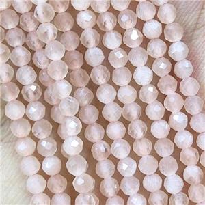 Peach Cat Eye Glass Beads Faceted Round, approx 3mm dia [GB14941]