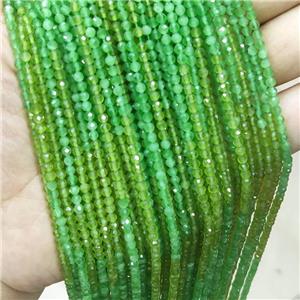 Green Cat Eye Glass Beads Faceted Round, approx 3mm dia [GB14945]