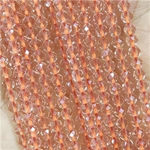 Salmon Crystal Glass Beads Faceted Round, approx 3mm dia [GB14982]