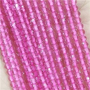 Pink Crystal Glass Beads Faceted Round, approx 3mm dia [GB14989]
