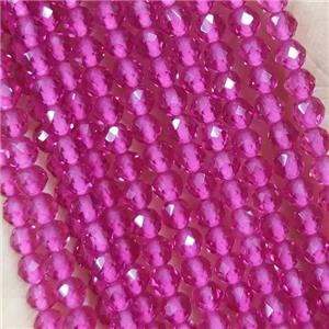 Pink Crystal Glass Beads Faceted Round, approx 3mm dia [GB14990]