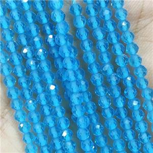 Blue Crystal Glass Beads Faceted Round, approx 3mm dia [GB14992]