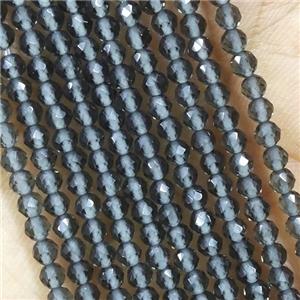 Gray Crystal Glass Beads Faceted Round, approx 3mm dia [GB14995]