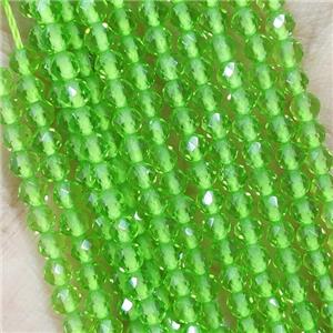 Green Crystal Glass Beads Faceted Round, approx 3mm dia [GB14996]