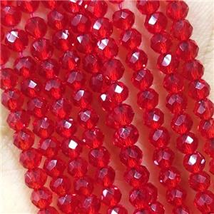 Red Crystal Glass Beads Faceted Round, approx 3mm dia [GB14999]