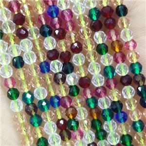 Mixed Color Crystal Glass Beads Faceted Round, approx 3mm dia [GB15001]