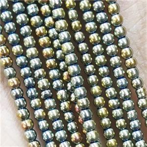 GreenGold Crystal Glass Beads Round Electroplated, approx 2mm dia [GB15019]