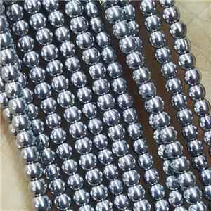 Silver Crystal Glass Seed Beads Smooth Round Electroplated, approx 2mm dia [GB15022]