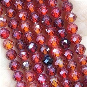 Red Cubic Zircon Beads Faceted Round, approx 4mm dia [GB15027]