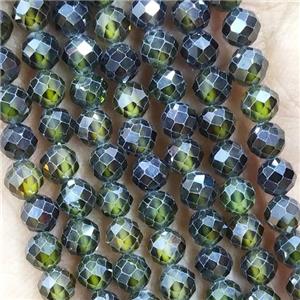 Green Cubic Zircon Beads Faceted Round, approx 4mm dia [GB15030]