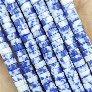 Blue Turquoise Heishi Beads Dye, approx 2x4mm [GB15050]