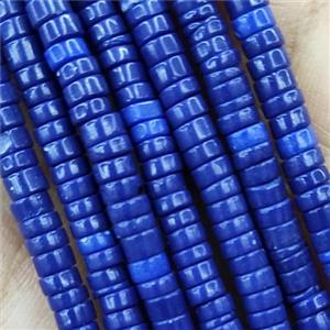 Blue Turquoise Heishi Beads Dye, approx 2x4mm [GB15053]