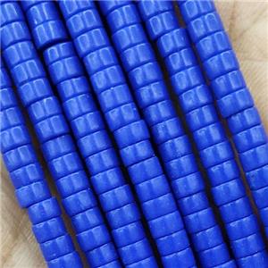 Blue Turquoise Heishi Beads Dye, approx 2x4mm [GB15054]