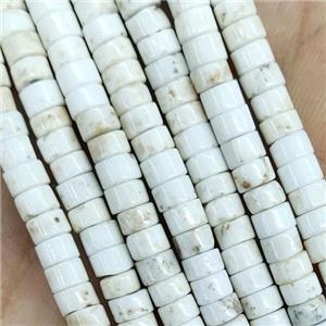 White Magnesite Turquoise Heishi Beads, approx 2x4mm [GB15063-4MM]