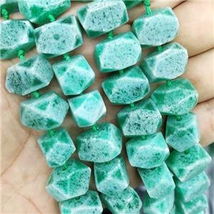 Green Jade Nugget Beads Freeform Dye, approx 15-20mm [GB15073]
