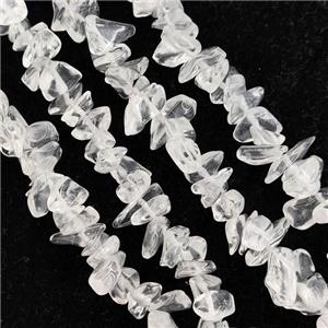Clear Crystal Glass Chip Beads, approx 5-10mm, 32inch length [GB15083]