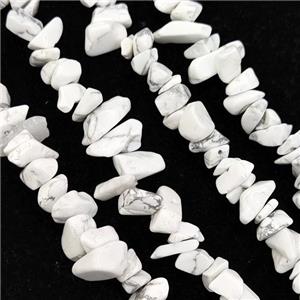 White Howlite Chip Beads Freeform, approx 5-10mm, 32inch length [GB15084]