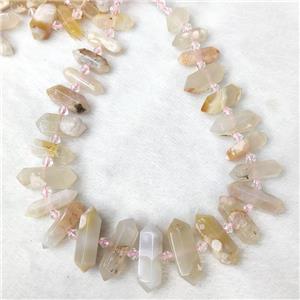 Natural Sakura Cherry Agate Prism Beads Bullet Graduated, approx 9-38mm [GB15118]