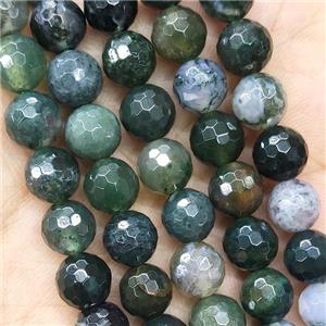 Green Moss Agate Beads Faceted Round, approx 10mm dia [GB15135-10MM]