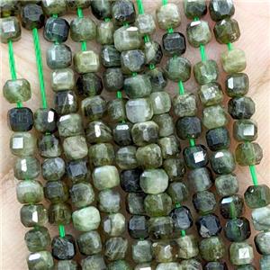Green Tourmaline Cube Beads, approx 3mm [GB15144]