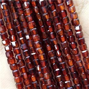 Natural Orange Garnet Beads Faceted Cube, approx 2.5mm [GB15173]