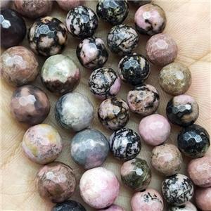 Pink Rhodonite Beads Faceted Round, approx 8mm dia [GB15188-8MM]