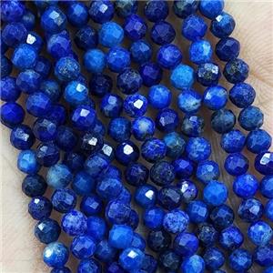 Blue Lapis Lazuli Beads Tiny Faceted Round Lazurite, approx 4mm [GB15218-4MM]