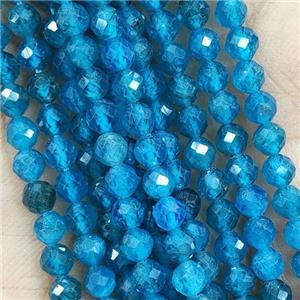 Blue Apatite Seed Beads Faceted Round AA-Grade, approx 4mm [GB15224-4MM]