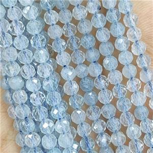 Blue Aquamarine Beads Faceted Round A-Grade, approx 4mm [GB15230-4MM]