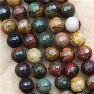 Red Picasso Creek Jasper Beads Faceted Round, approx 10mm dia [GB15269-10MM]