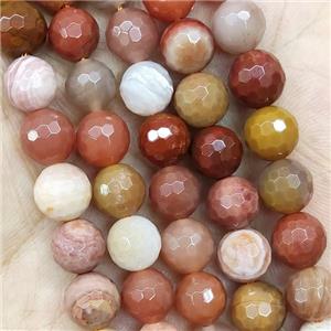 Red Wood Petrified Jasper Beads Faceted Round, approx 10mm dia [GB15273-10MM]