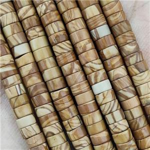 Synthetic Picture Jasper Heishi Beads, approx 4mm [GB15287]