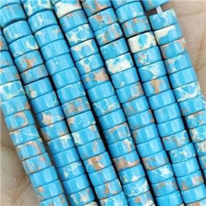 blue Dye Imperial Jasper Heishi Beads, approx 4mm [GB15293]