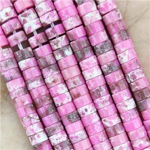 Pink Dye Imperial Jasper Heishi Beads, approx 4mm [GB15297]